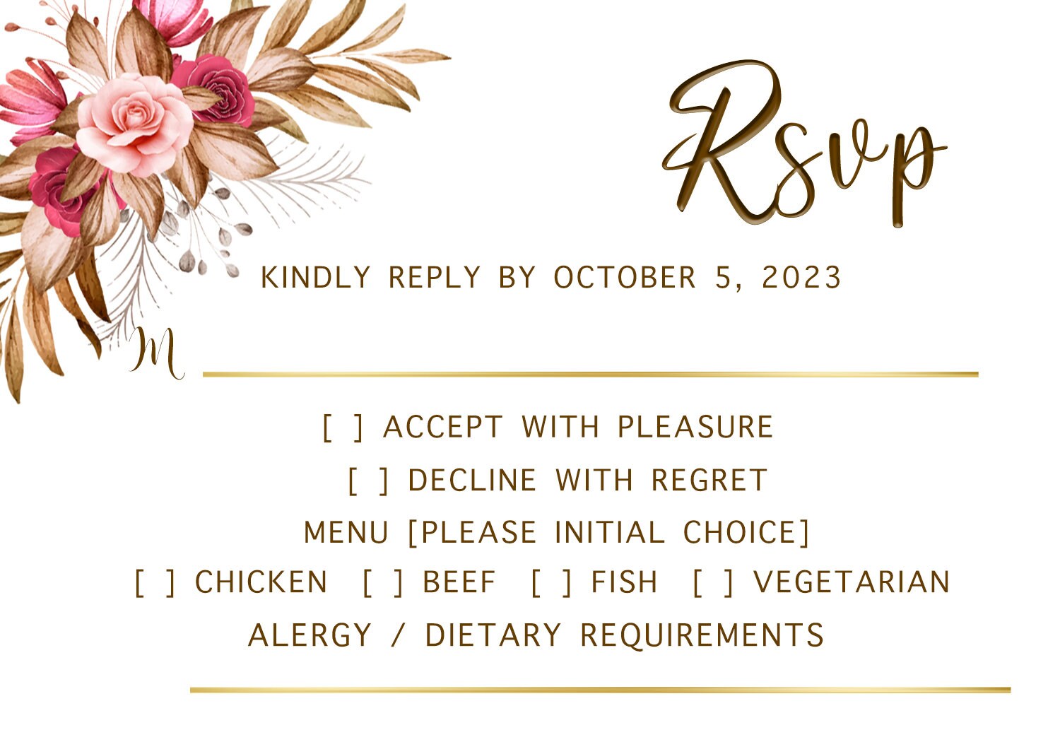 Elegant, Rustic Wedding Invitation (DIGITAL PRODUCT ONLY)