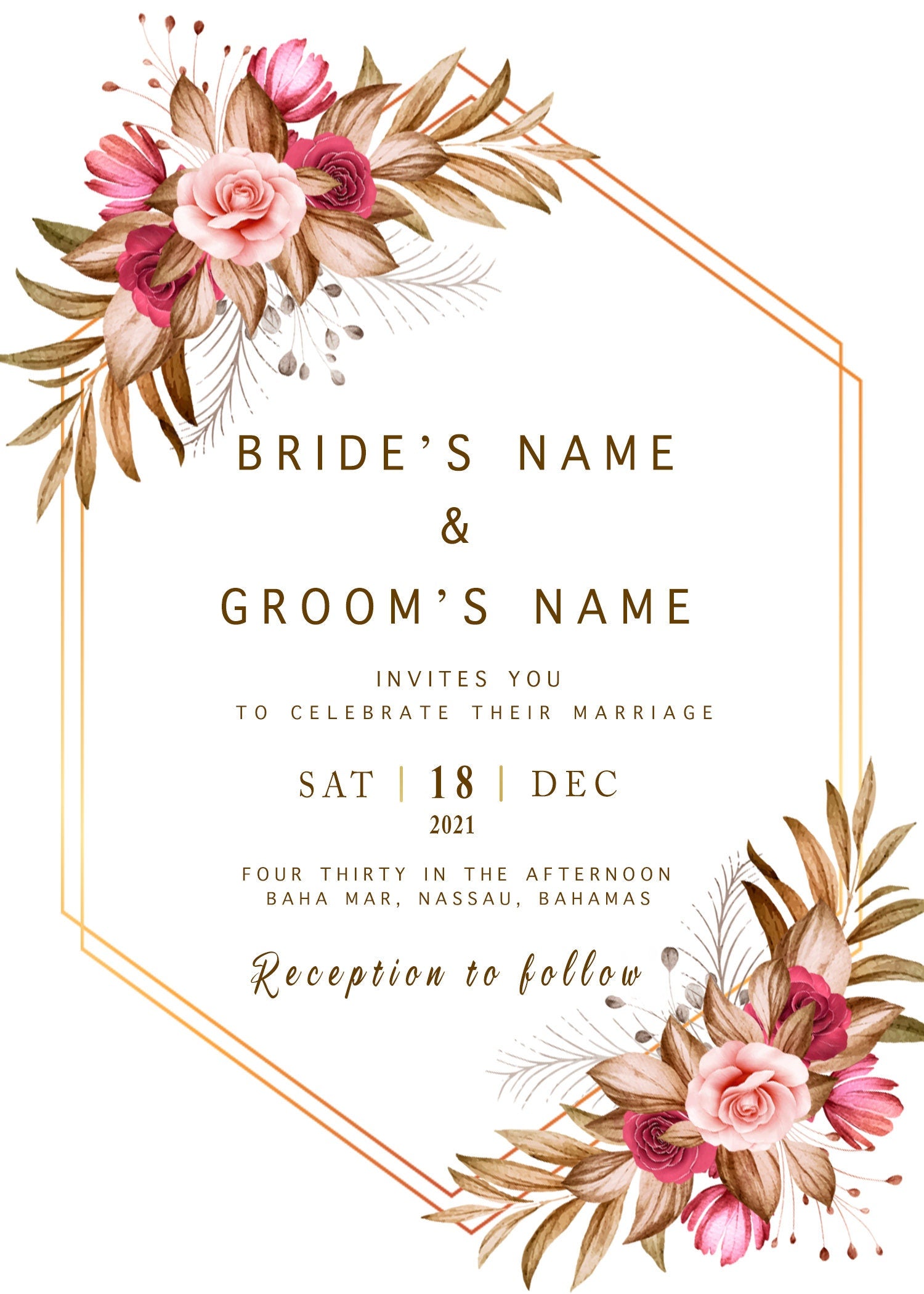Elegant, Rustic Wedding Invitation (DIGITAL PRODUCT ONLY)