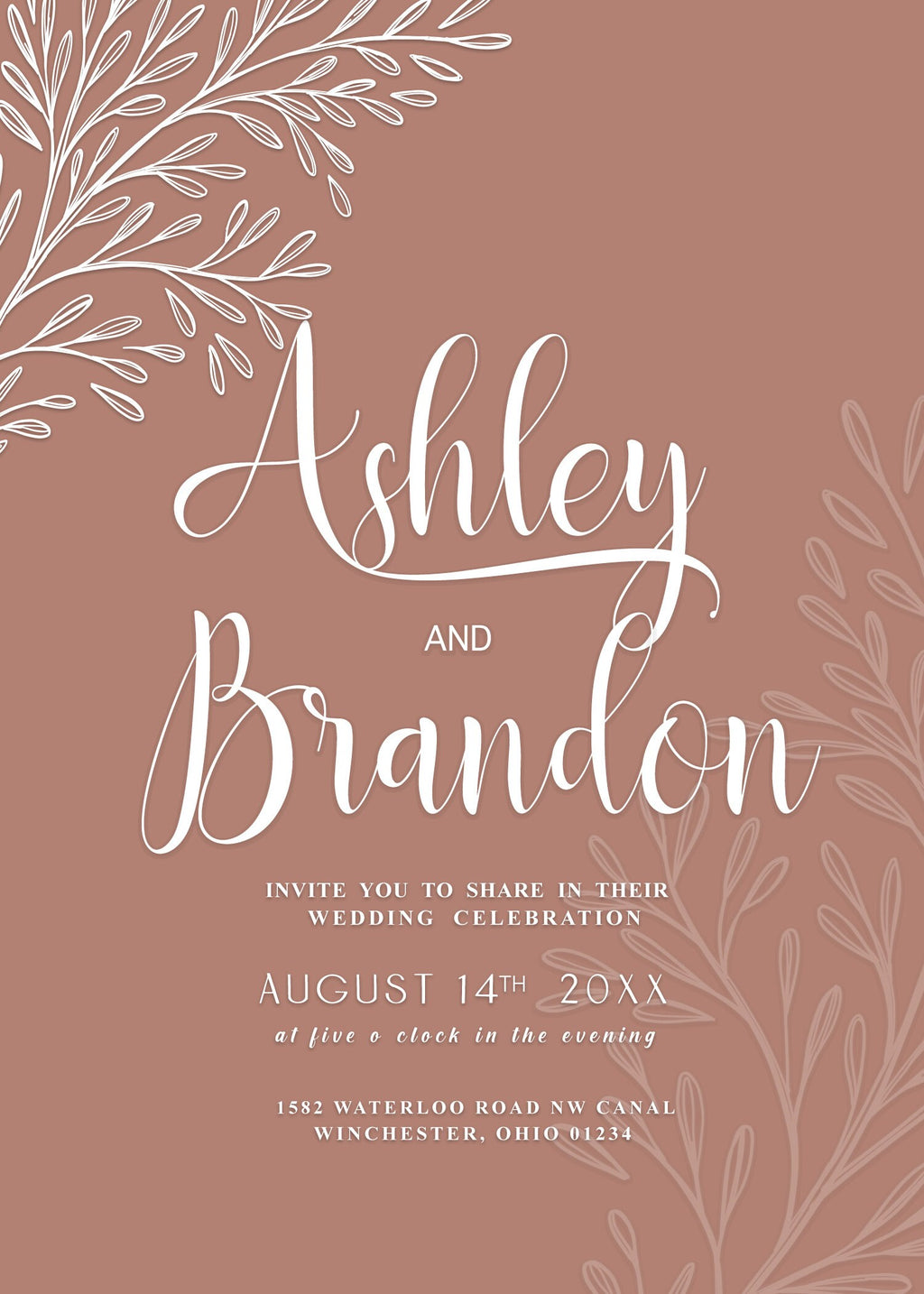 Blush Pink Wedding Invitation Suite (DIGITAL TEMPLATE ONLY)