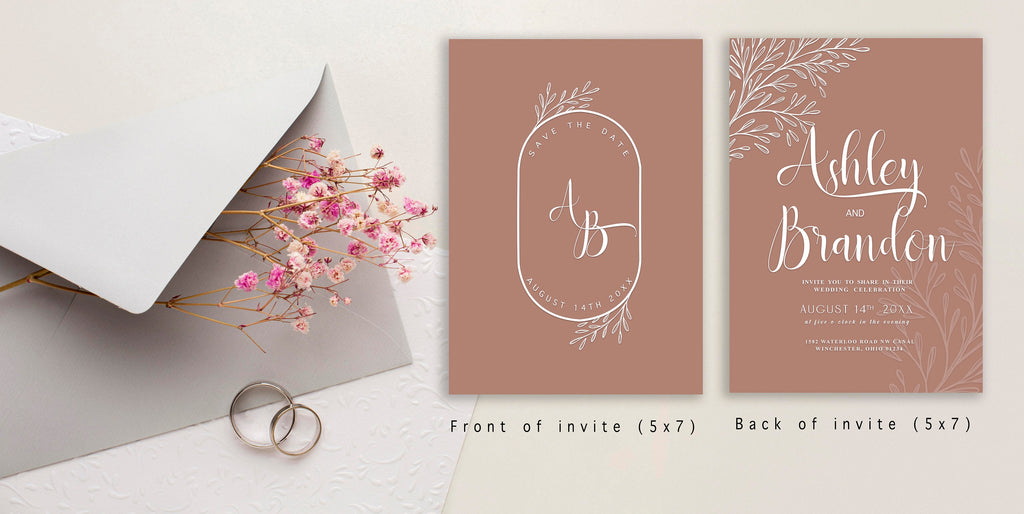 Blush Pink Wedding Invitation Suite (DIGITAL TEMPLATE ONLY)